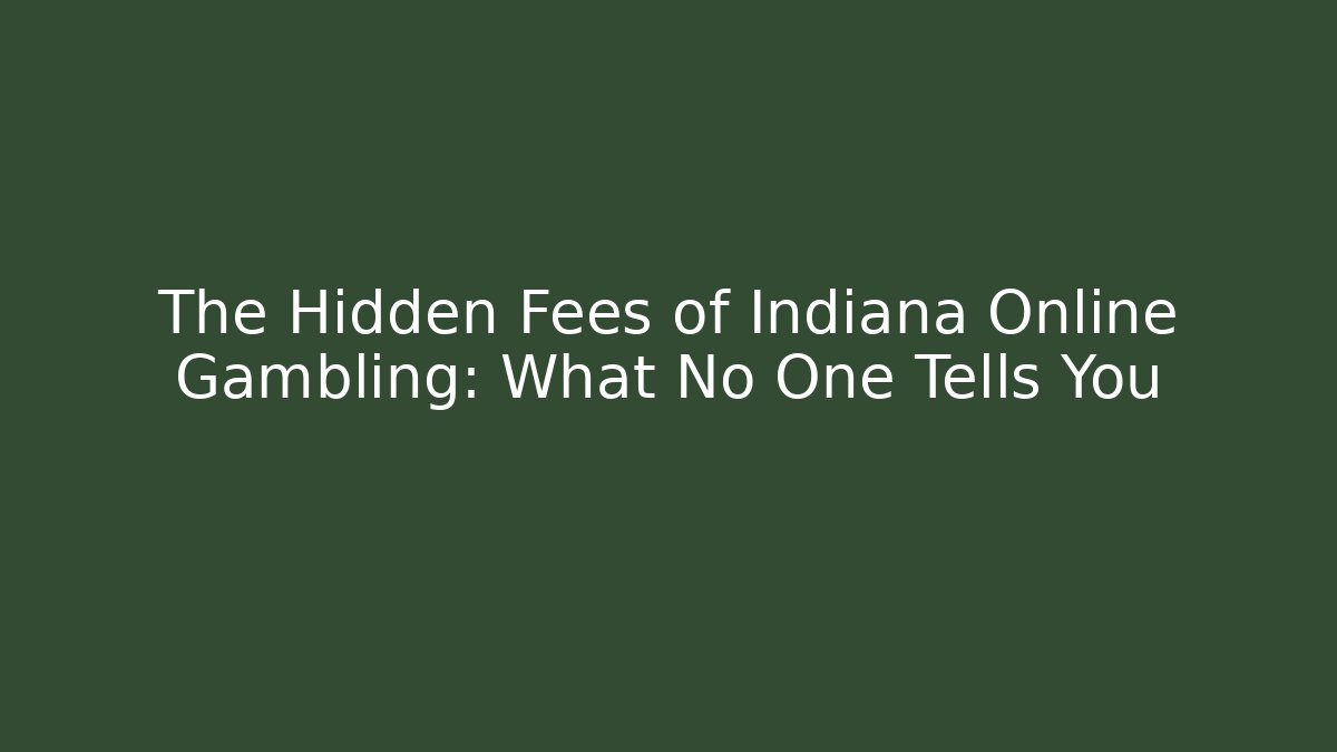 The Hidden Fees of Indiana Online Gambling: What No One Tells You