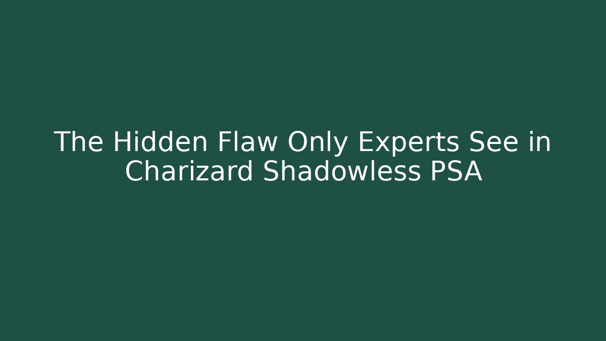 The Hidden Flaw Only Experts See in Charizard Shadowless PSA