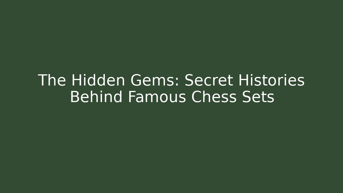 The Hidden Gems: Secret Histories Behind Famous Chess Sets