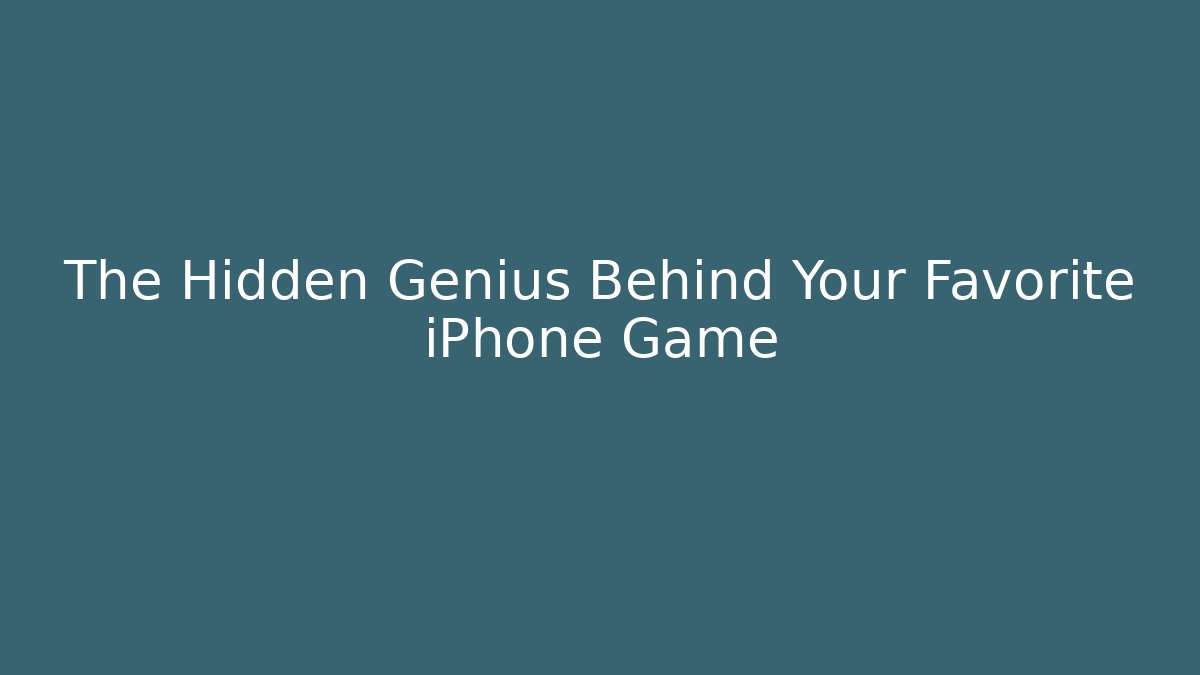 The Hidden Genius Behind Your Favorite iPhone Game - Critter Realm