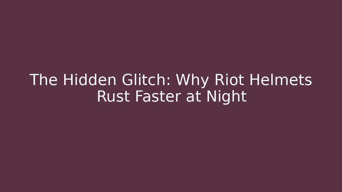 The Hidden Glitch: Why Riot Helmets Rust Faster at Night