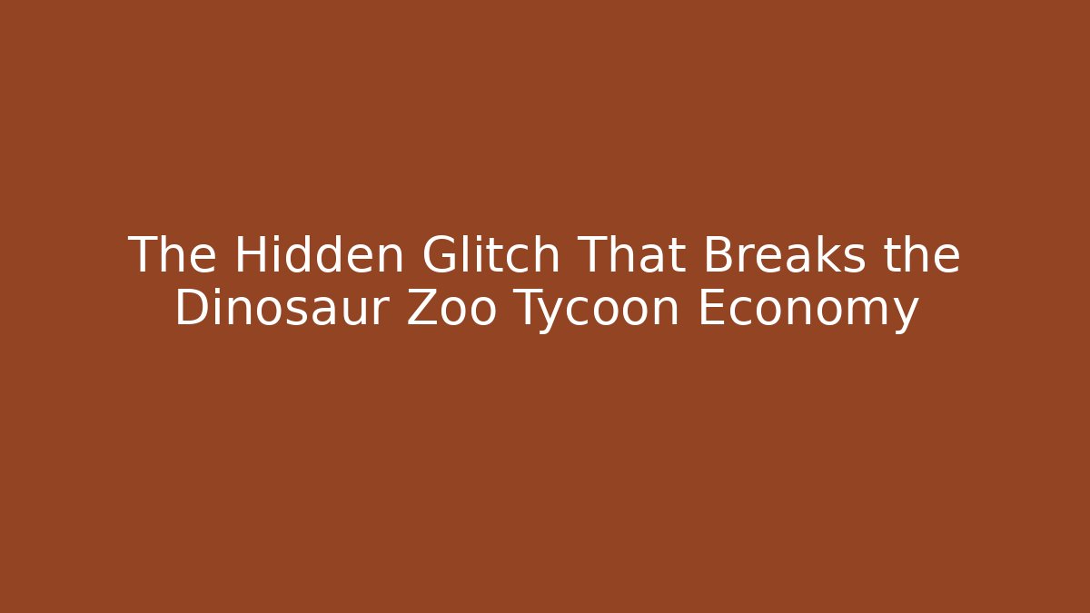 The Hidden Glitch That Breaks the Dinosaur Zoo Tycoon Economy