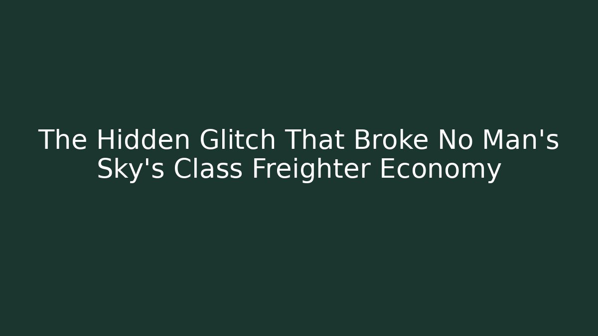 The Hidden Glitch That Broke No Man's Sky's Class Freighter Economy