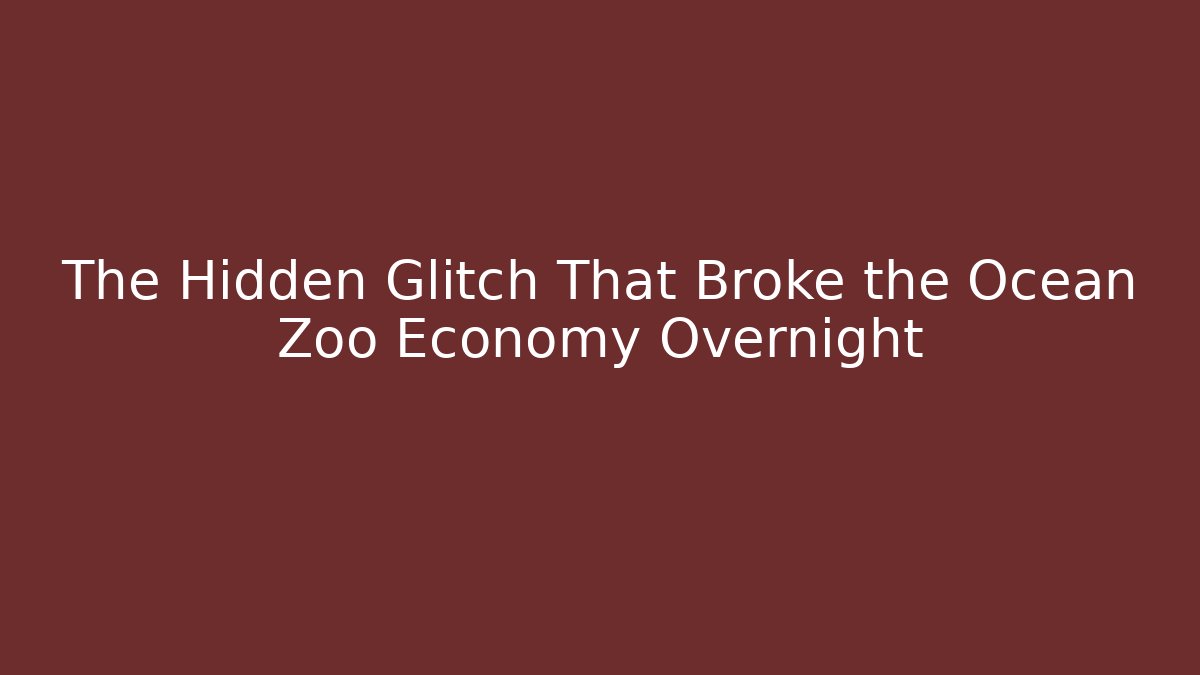 The Hidden Glitch That Broke the Ocean Zoo Economy Overnight