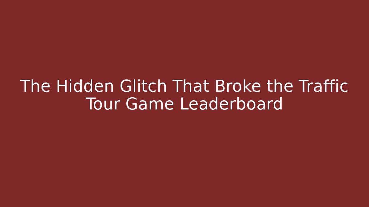 The Hidden Glitch That Broke the Traffic Tour Game Leaderboard