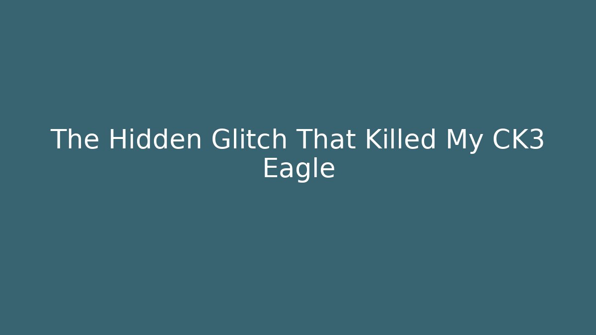 The Hidden Glitch That Killed My CK3 Eagle
