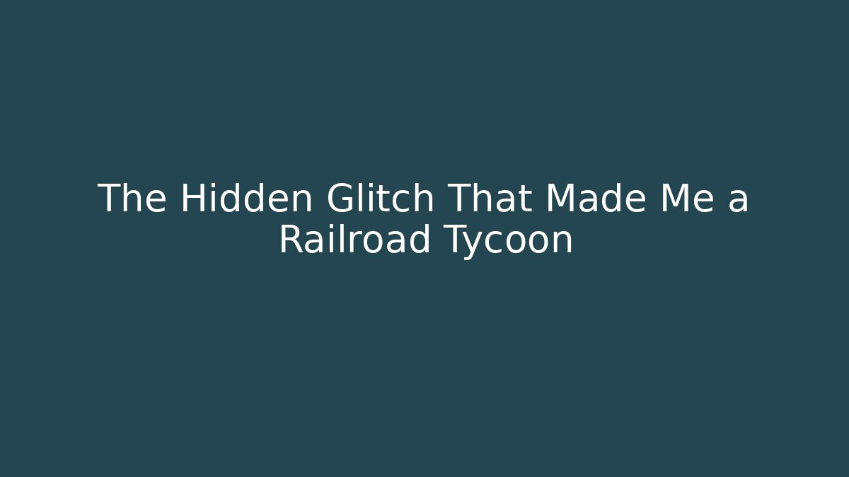 The Hidden Glitch That Made Me a Railroad Tycoon - Critter Realm