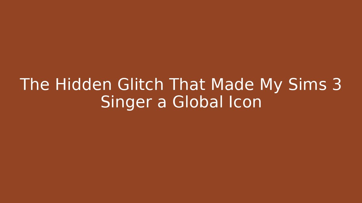 The Hidden Glitch That Made My Sims 3 Singer a Global Icon