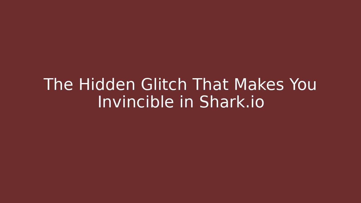 The Hidden Glitch That Makes You Invincible in Shark.io - Critter Realm