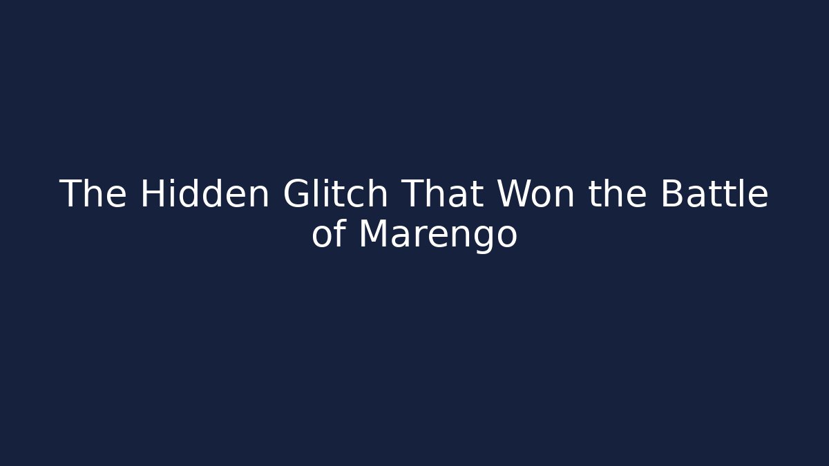 The Hidden Glitch That Won the Battle of Marengo - Critter Realm
