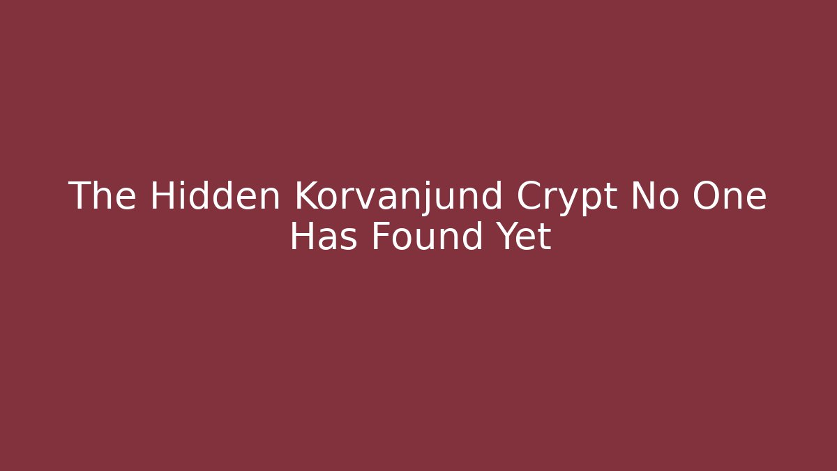 The Hidden Korvanjund Crypt No One Has Found Yet