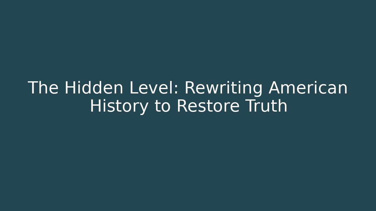 The Hidden Level: Rewriting American History to Restore Truth