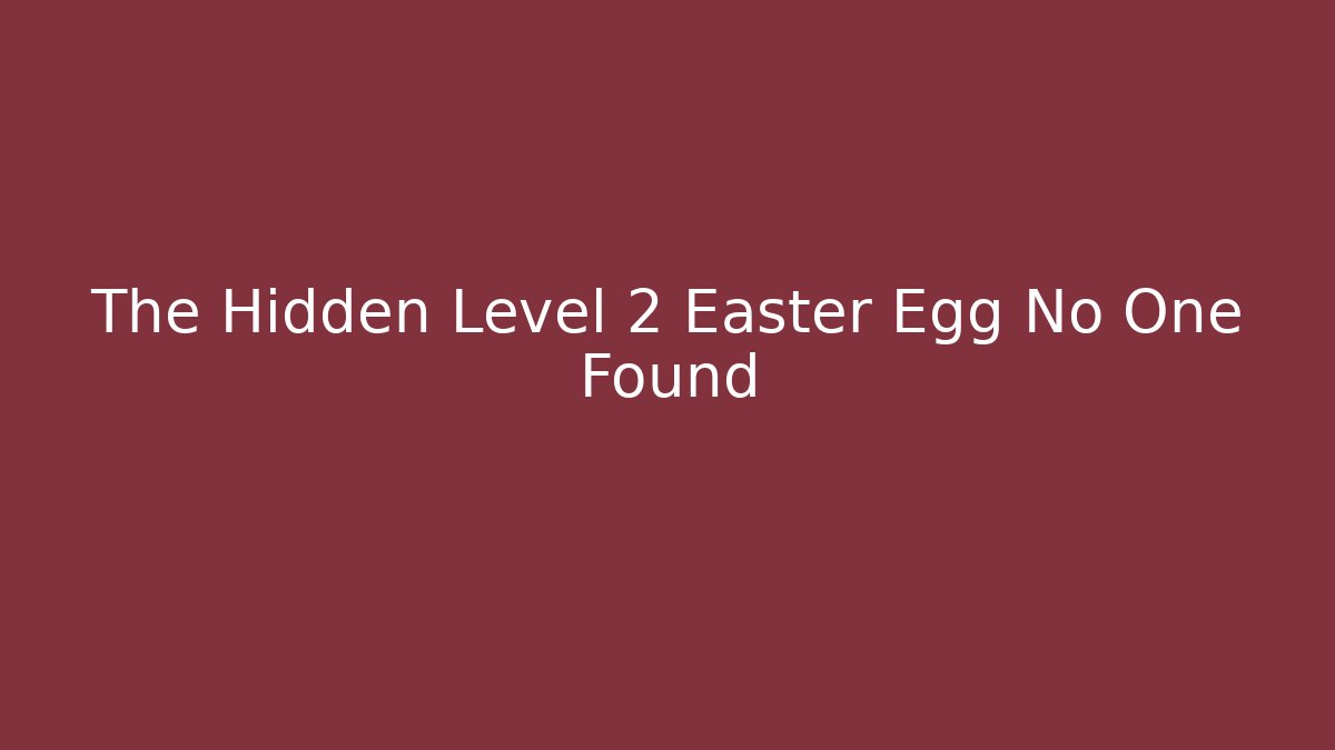 The Hidden Level 2 Easter Egg No One Found - Critter Realm