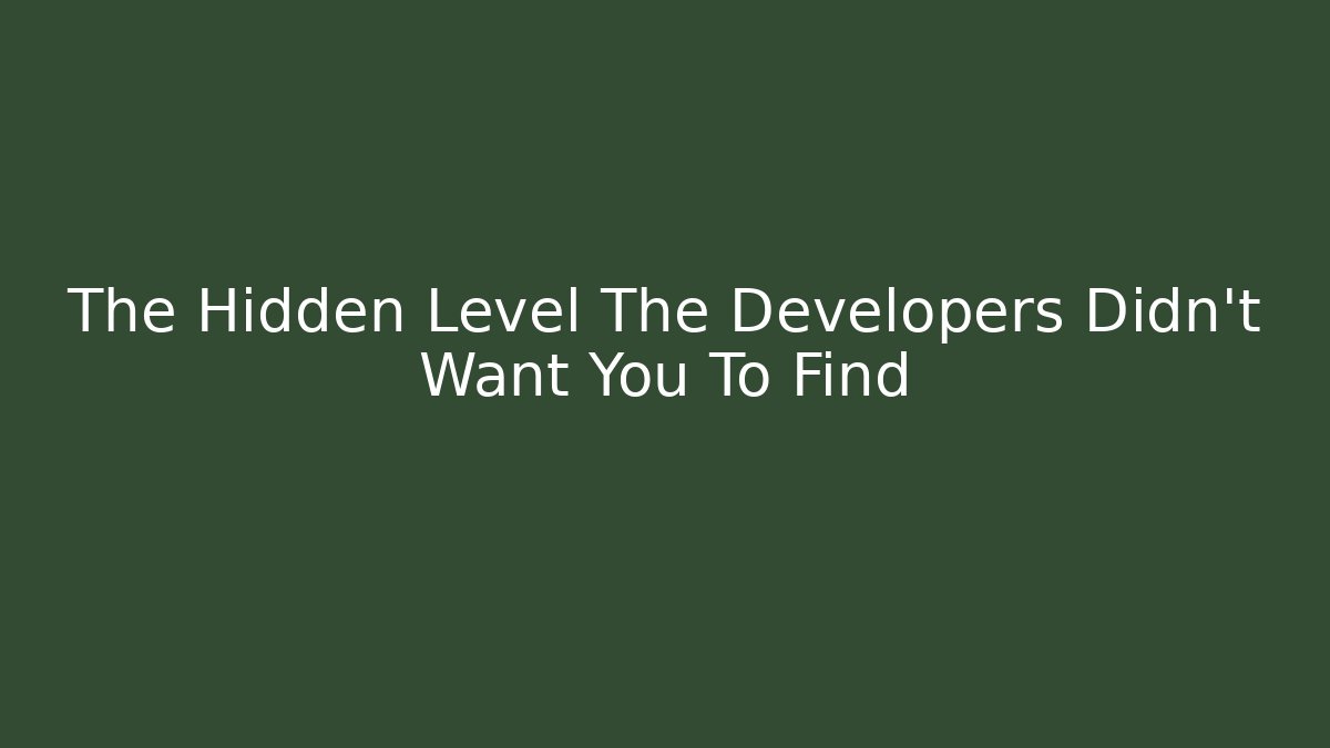 The Hidden Level The Developers Didn't Want You To Find - Critter Realm