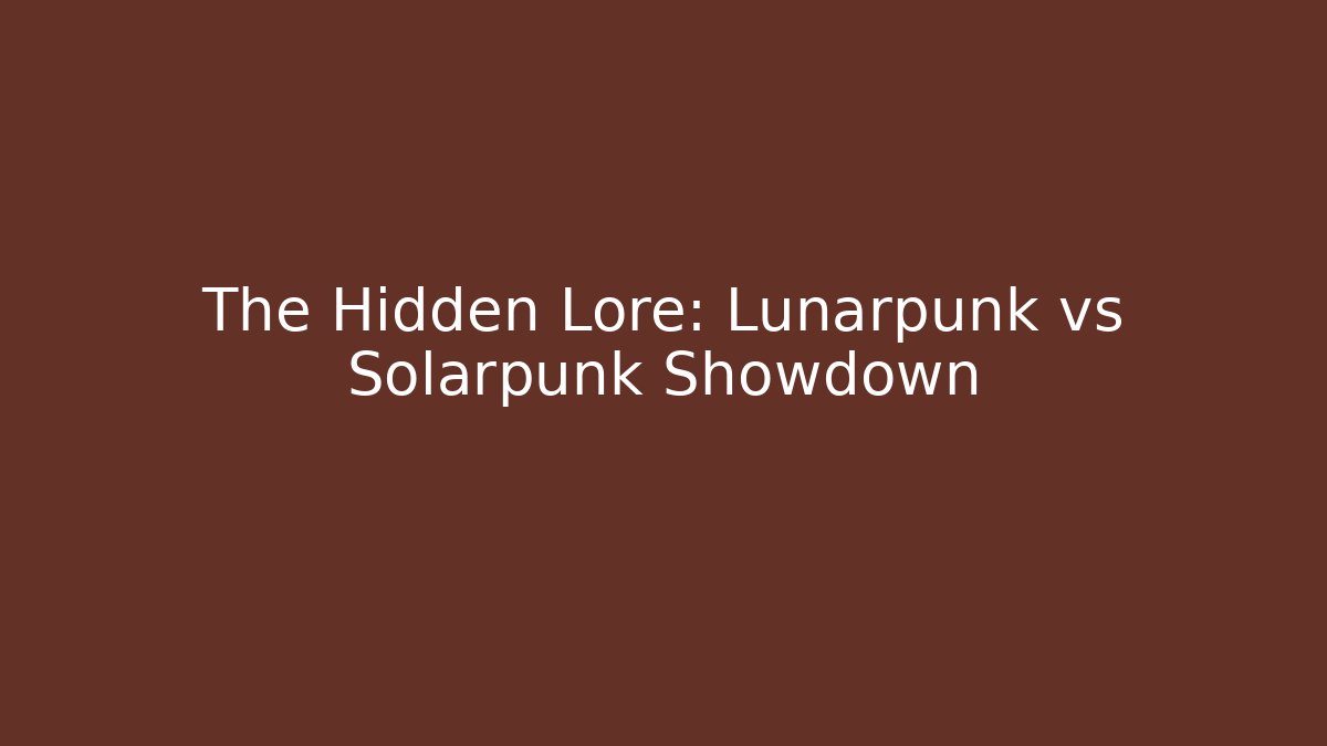 The Hidden Lore: Lunarpunk vs Solarpunk Showdown