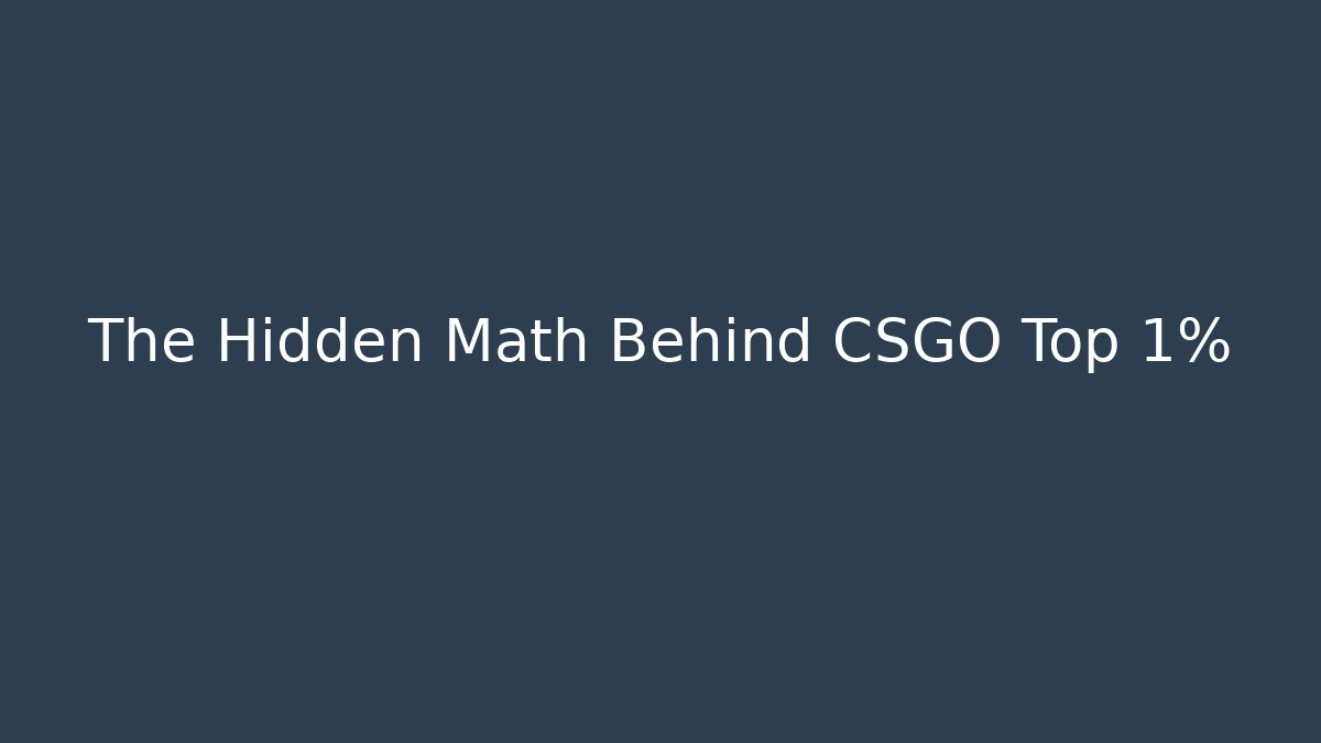 The Hidden Math Behind CSGO Top 1%