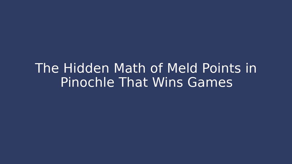 The Hidden Math of Meld Points in Pinochle That Wins Games