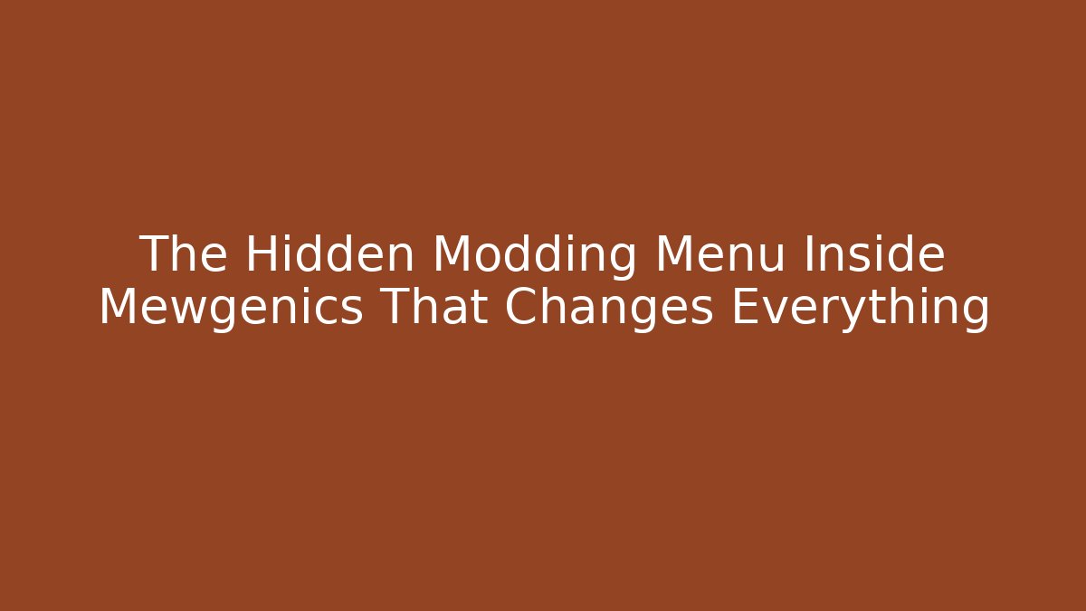 The Hidden Modding Menu Inside Mewgenics That Changes Everything - Critter Realm