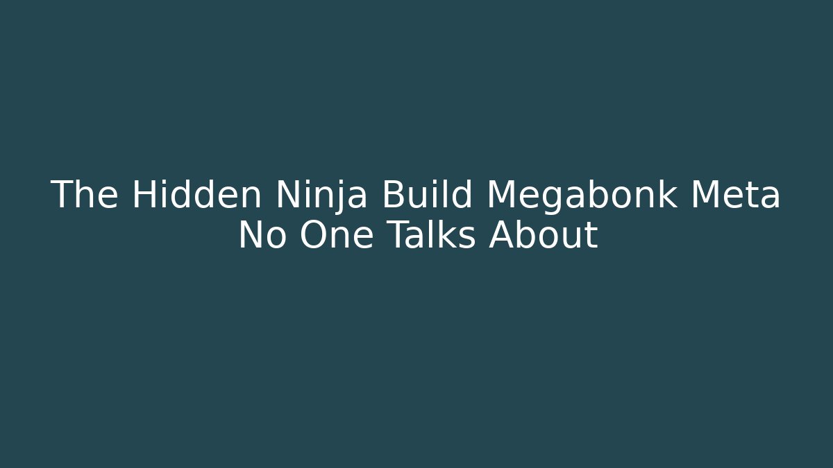 The Hidden Ninja Build Megabonk Meta No One Talks About