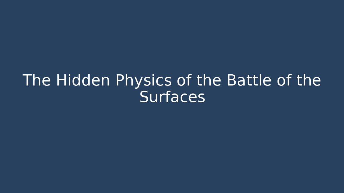 The Hidden Physics of the Battle of the Surfaces
