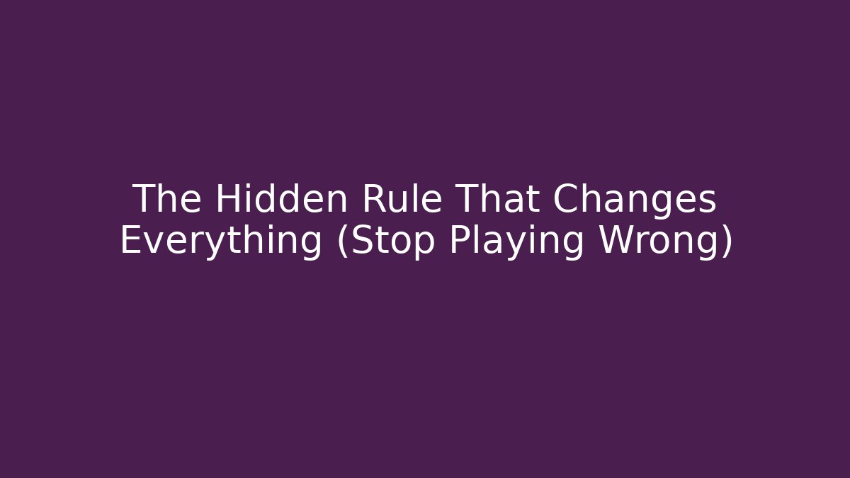 The Hidden Rule That Changes Everything (Stop Playing Wrong) - Critter Realm