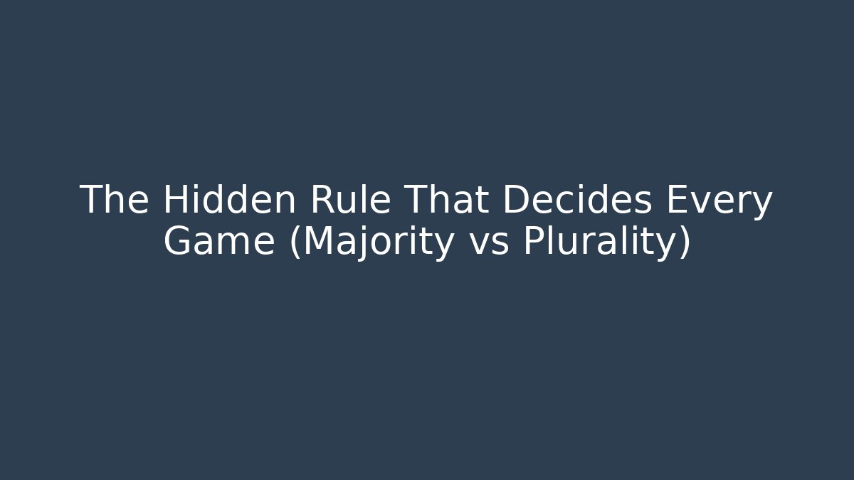 The Hidden Rule That Decides Every Game (Majority vs Plurality) - Critter Realm