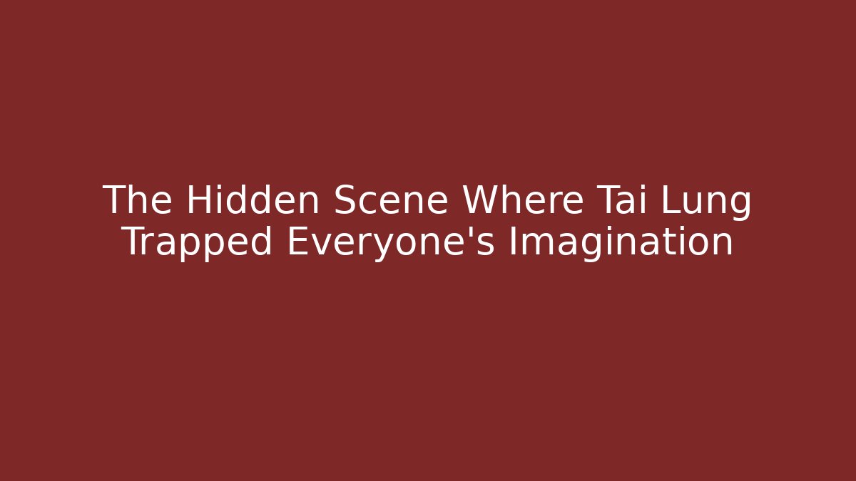The Hidden Scene Where Tai Lung Trapped Everyone's Imagination