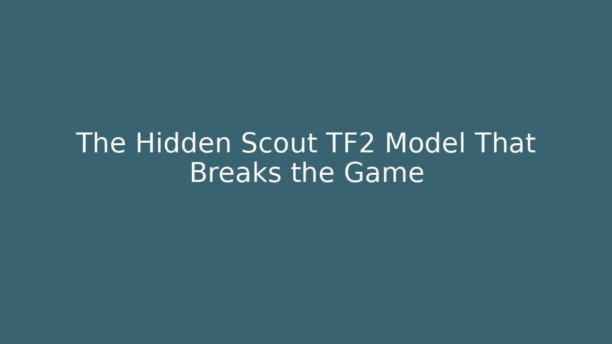 The Hidden Scout TF2 Model That Breaks the Game