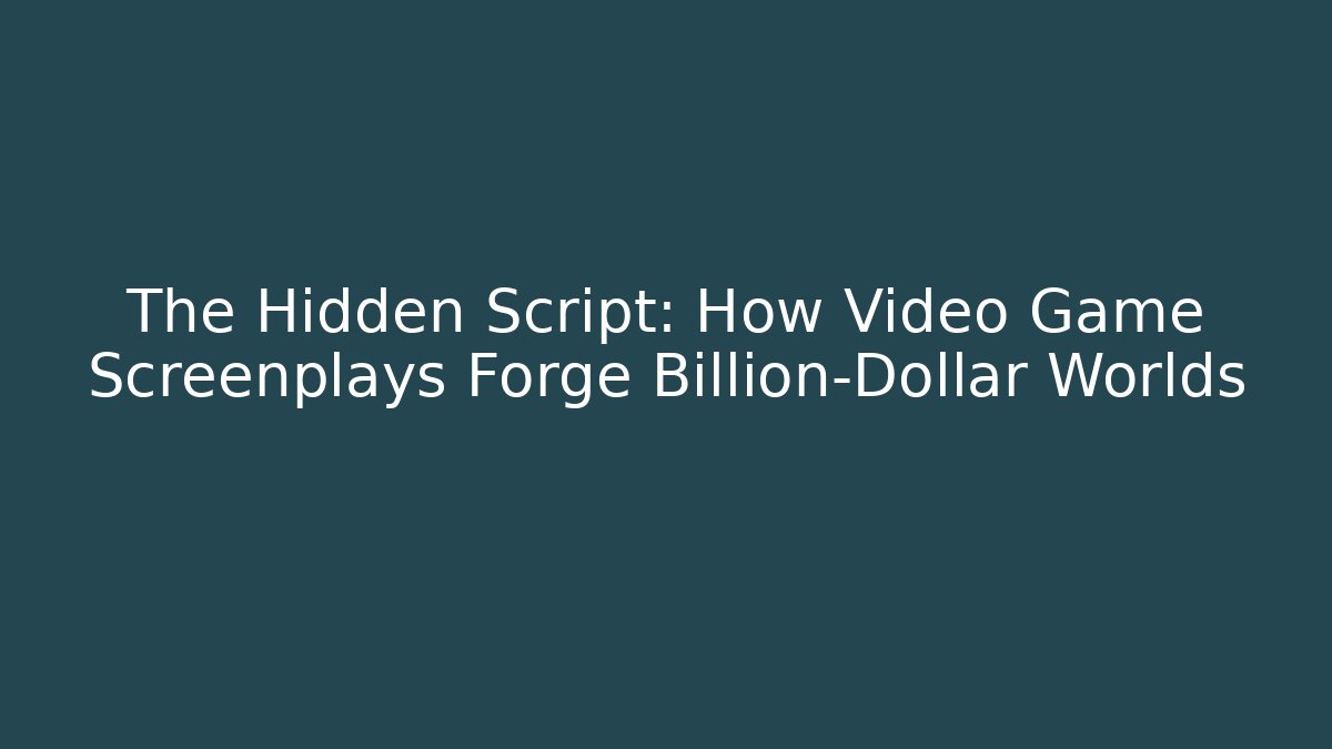 The Hidden Script: How Video Game Screenplays Forge Billion-Dollar Worlds