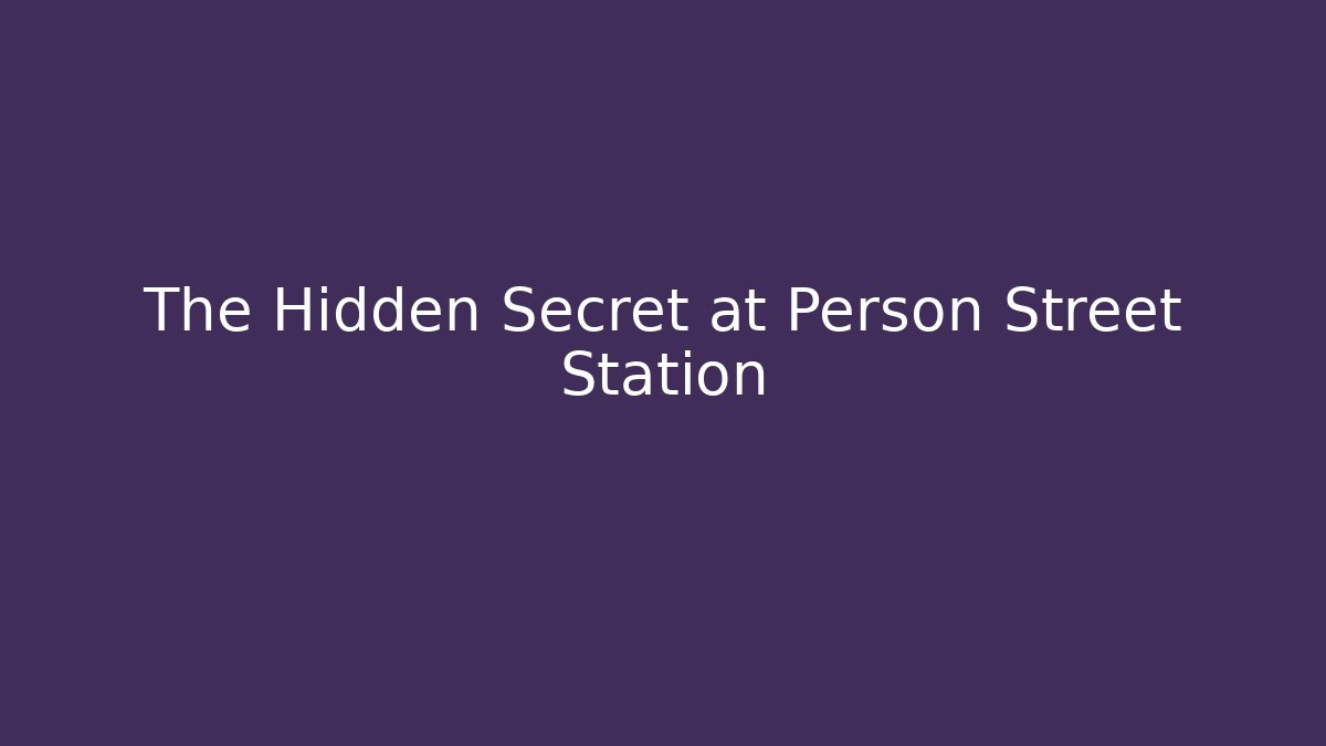 The Hidden Secret at Person Street Station - Critter Realm