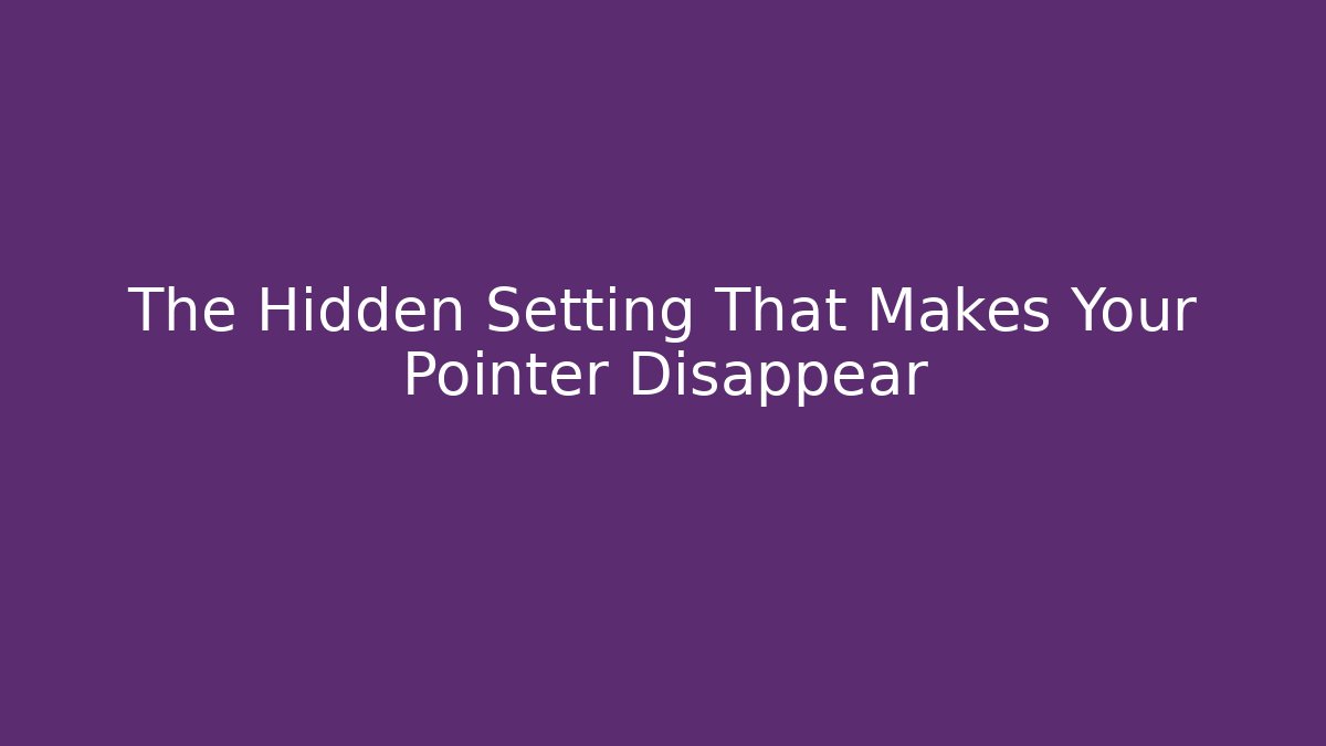 The Hidden Setting That Makes Your Pointer Disappear