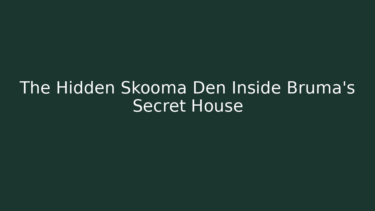 The Hidden Skooma Den Inside Bruma's Secret House