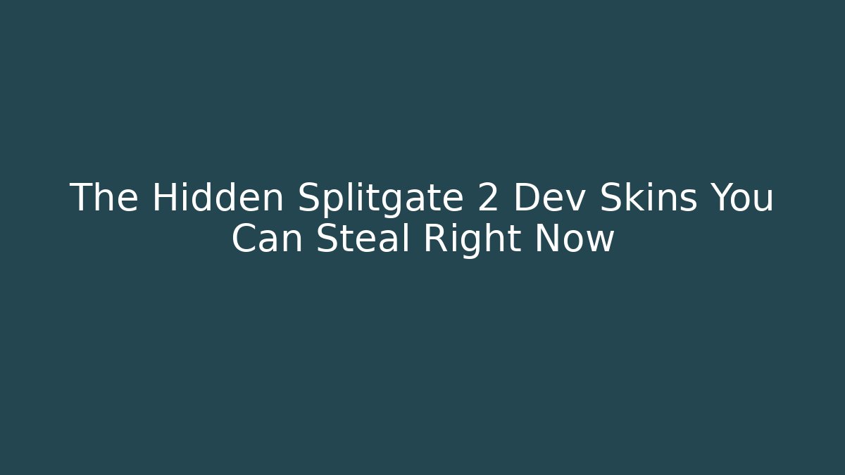 The Hidden Splitgate 2 Dev Skins You Can Steal Right Now