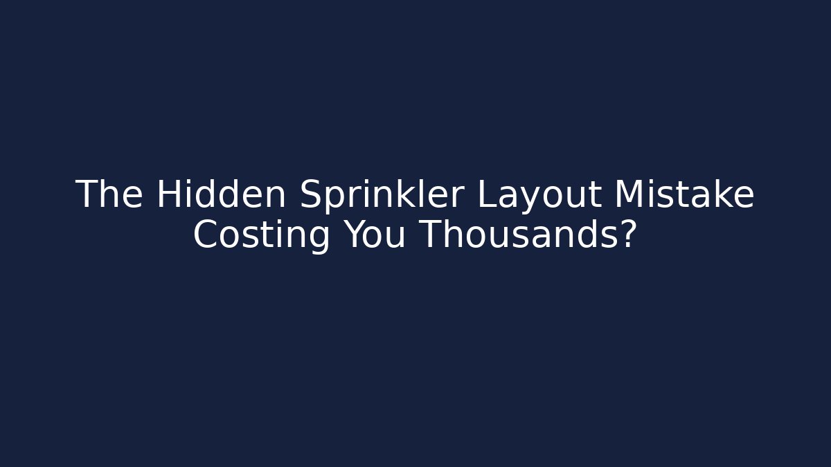 The Hidden Sprinkler Layout Mistake Costing You Thousands? - Critter Realm