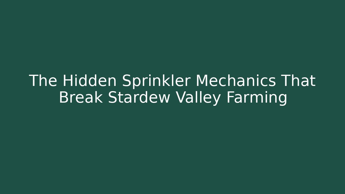 The Hidden Sprinkler Mechanics That Break Stardew Valley Farming