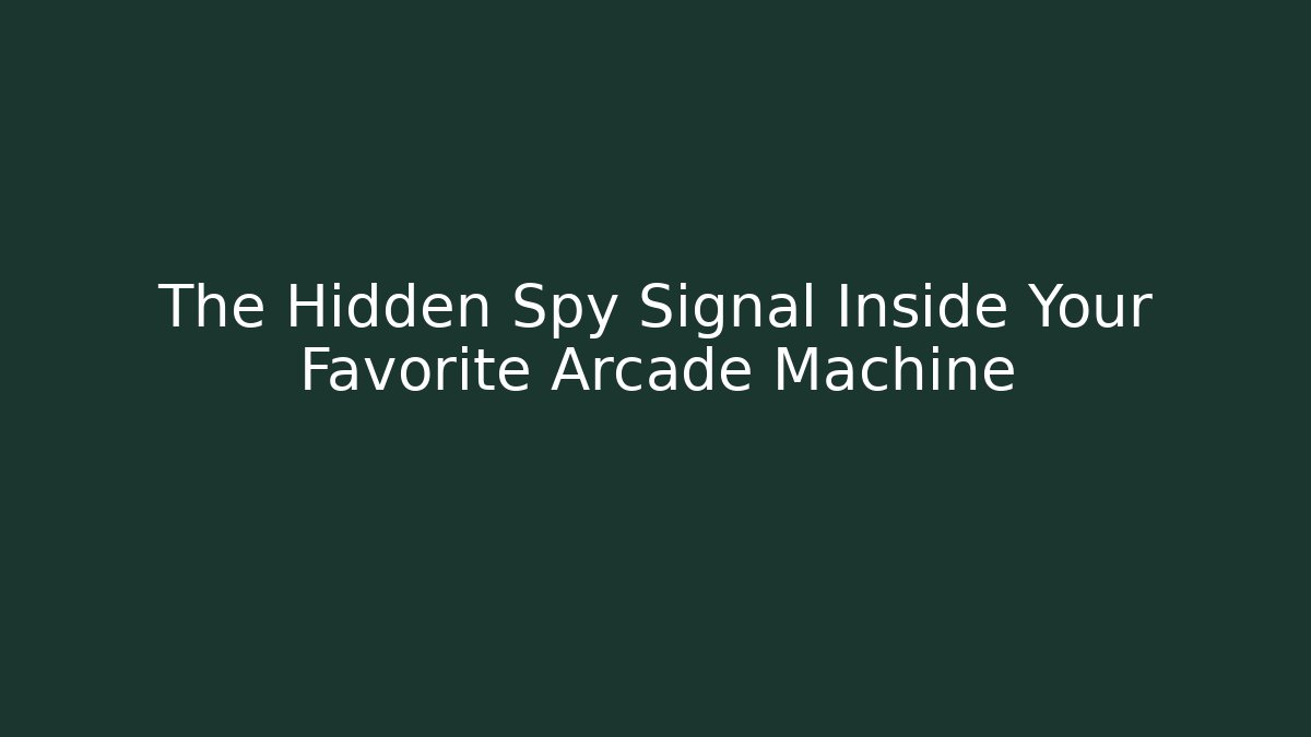 The Hidden Spy Signal Inside Your Favorite Arcade Machine