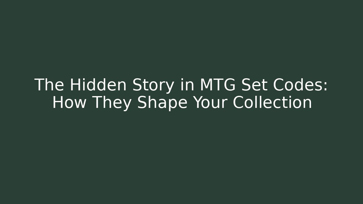 The Hidden Story in MTG Set Codes: How They Shape Your Collection