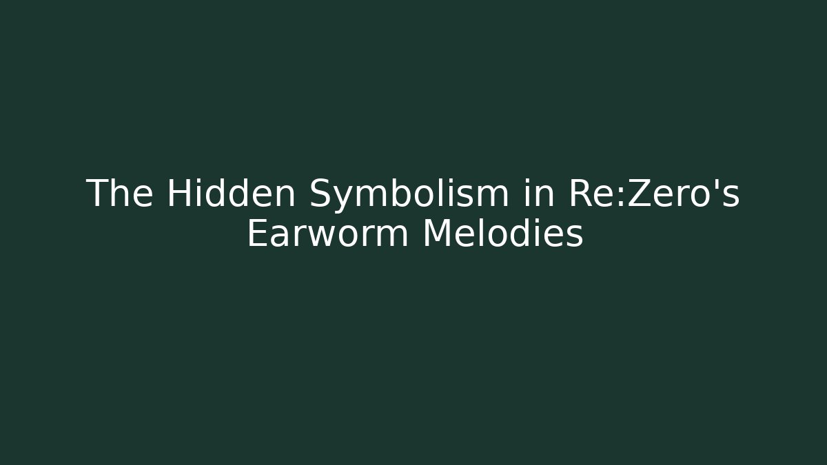 The Hidden Symbolism in Re:Zero’s Earworm Melodies