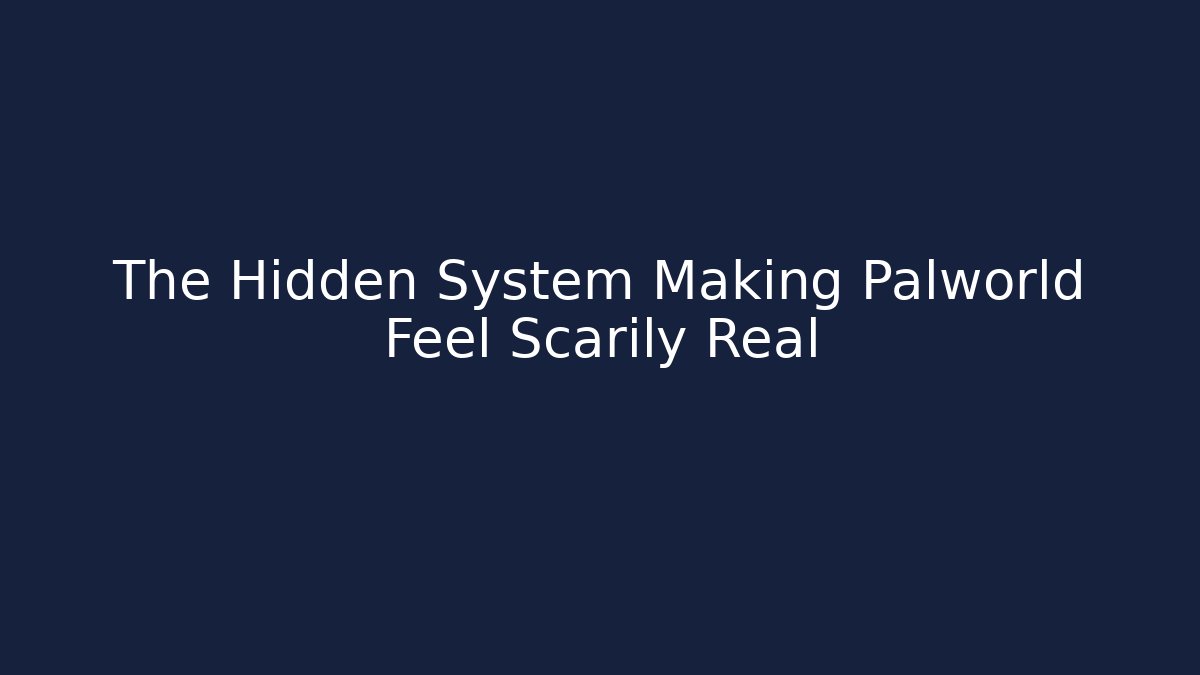 The Hidden System Making Palworld Feel Scarily Real