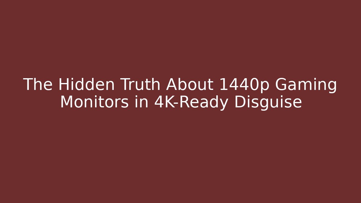 The Hidden Truth About 1440p Gaming Monitors in 4K-Ready Disguise