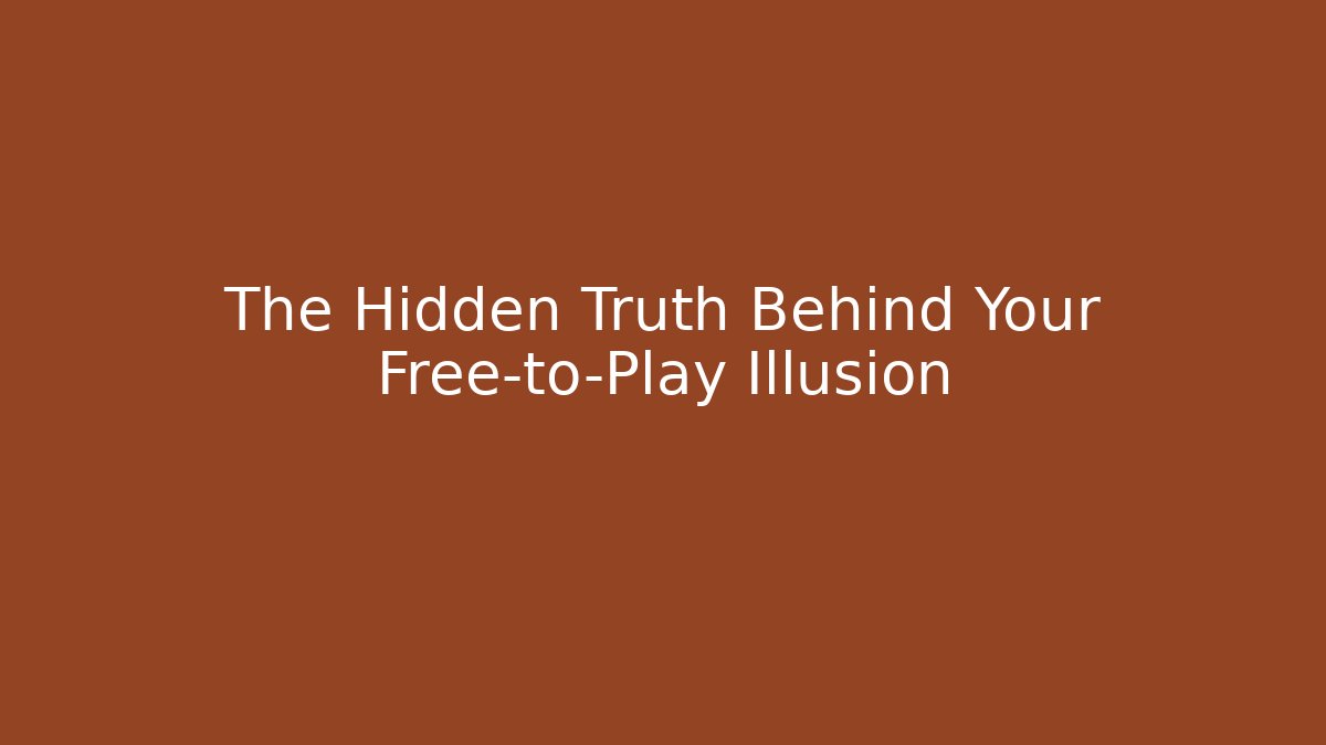 The Hidden Truth Behind Your Free-to-Play Illusion