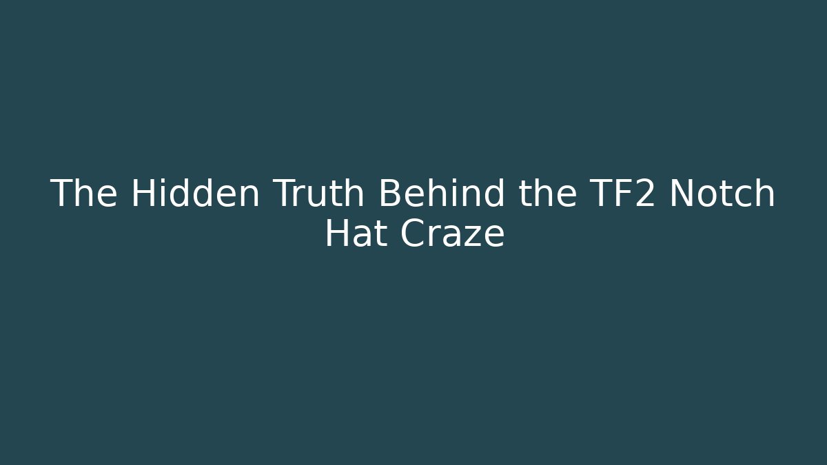 The Hidden Truth Behind the TF2 Notch Hat Craze - Critter Realm