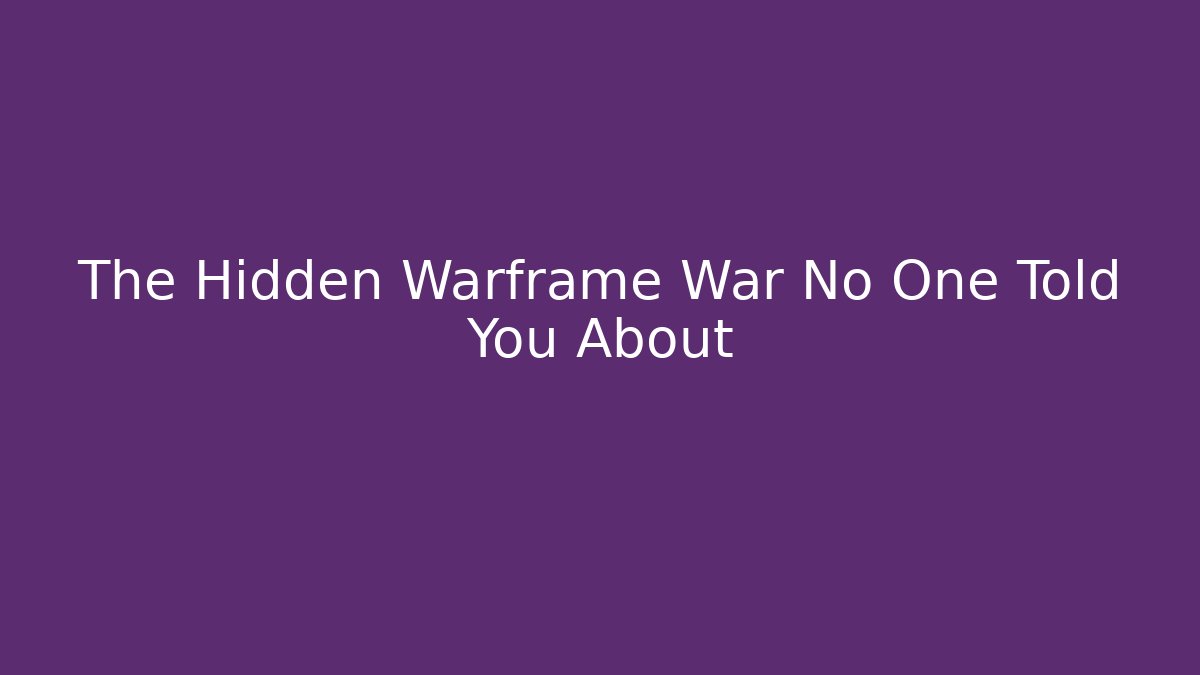 The Hidden Warframe War No One Told You About - Critter Realm