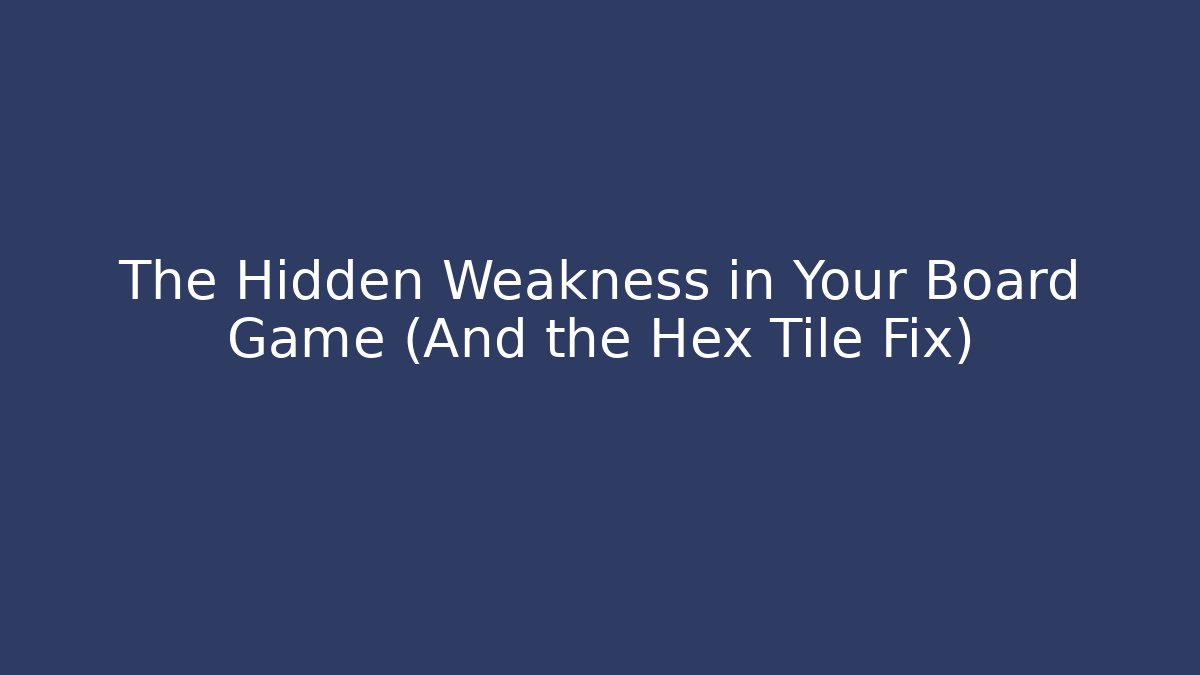 The Hidden Weakness in Your Board Game (And the Hex Tile Fix) - Critter Realm