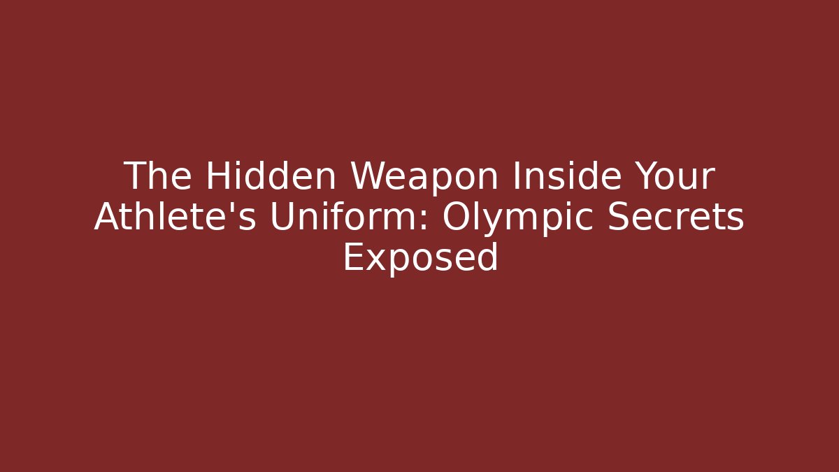 The Hidden Weapon Inside Your Athlete's Uniform: Olympic Secrets Exposed