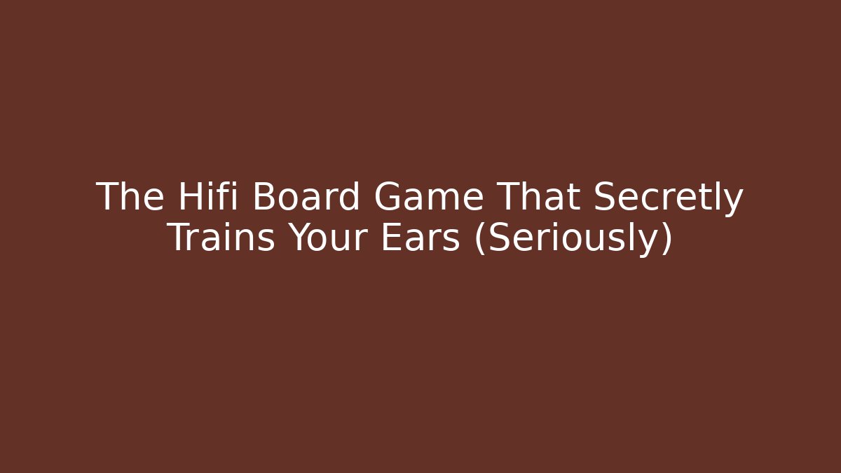 The Hifi Board Game That Secretly Trains Your Ears (Seriously)