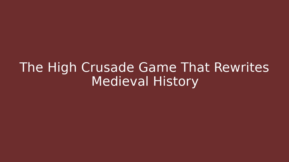 The High Crusade Game That Rewrites Medieval History