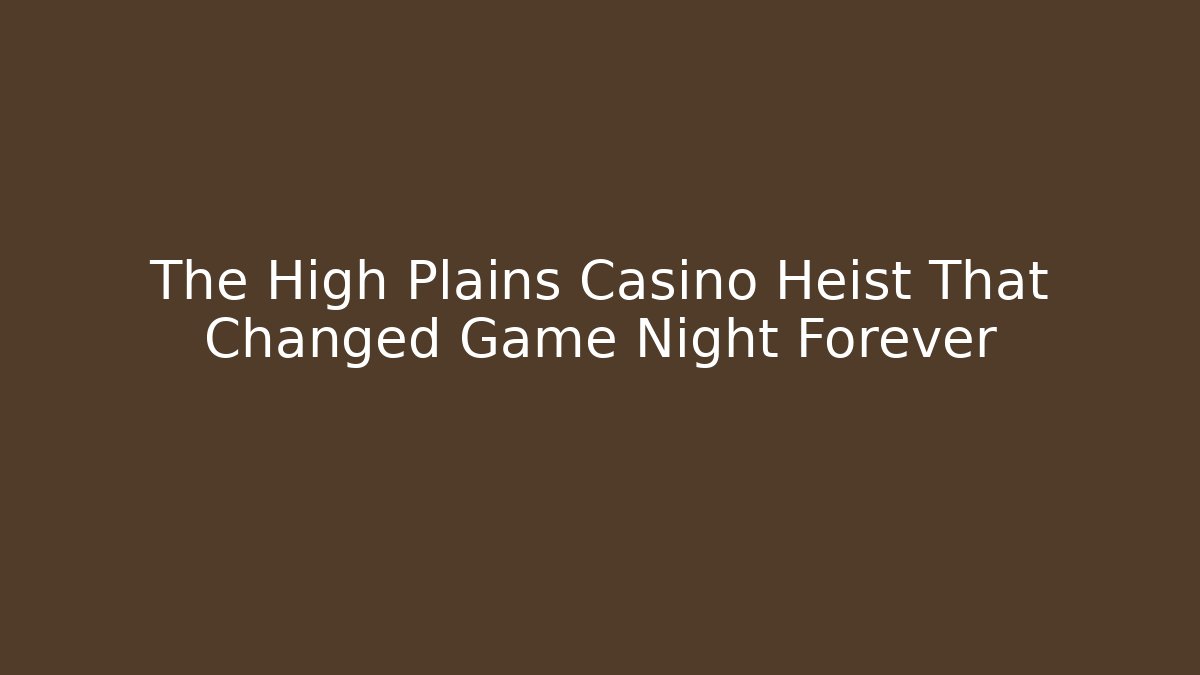 The High Plains Casino Heist That Changed Game Night Forever
