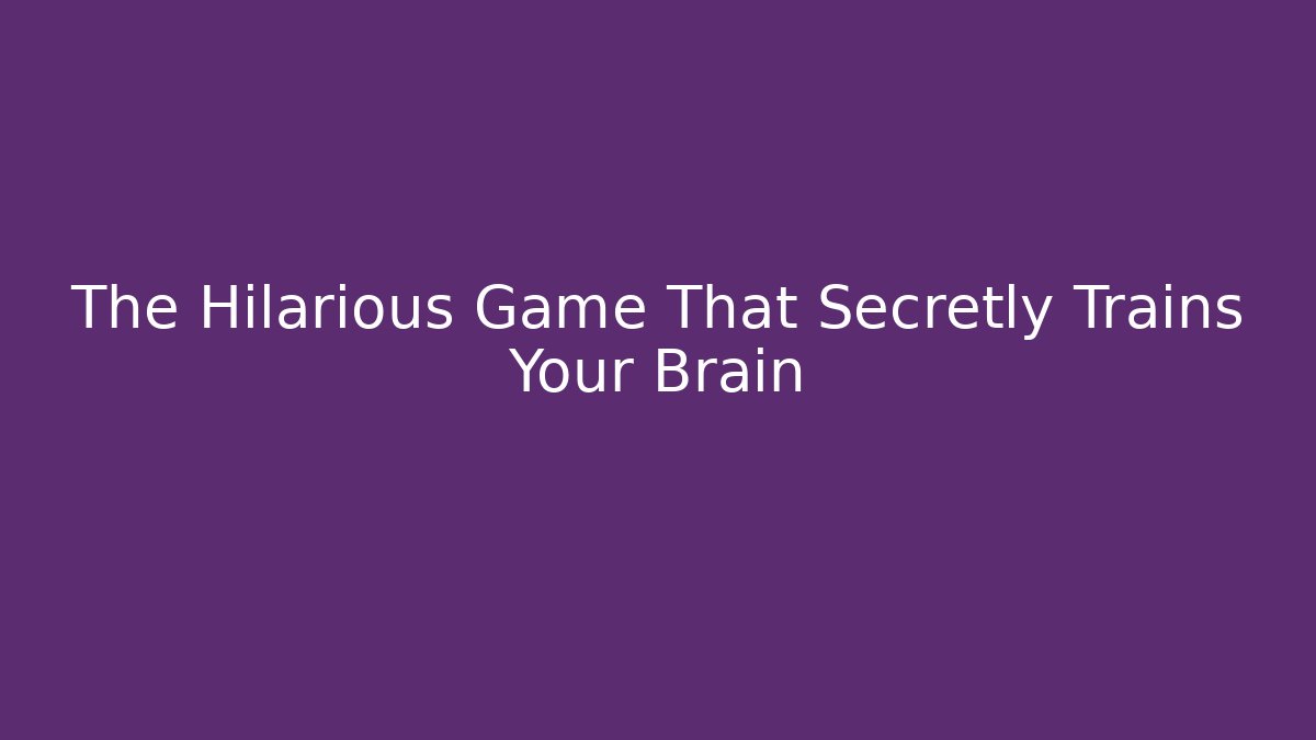 The Hilarious Game That Secretly Trains Your Brain - Critter Realm