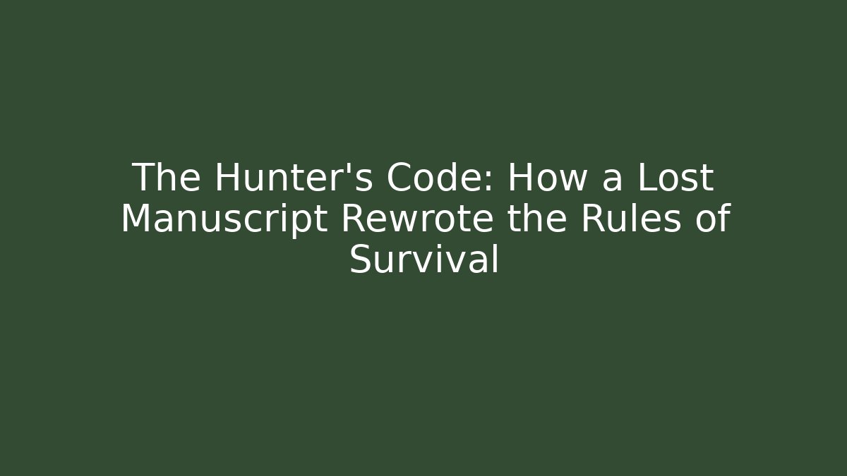 The Hunter's Code: How a Lost Manuscript Rewrote the Rules of Survival